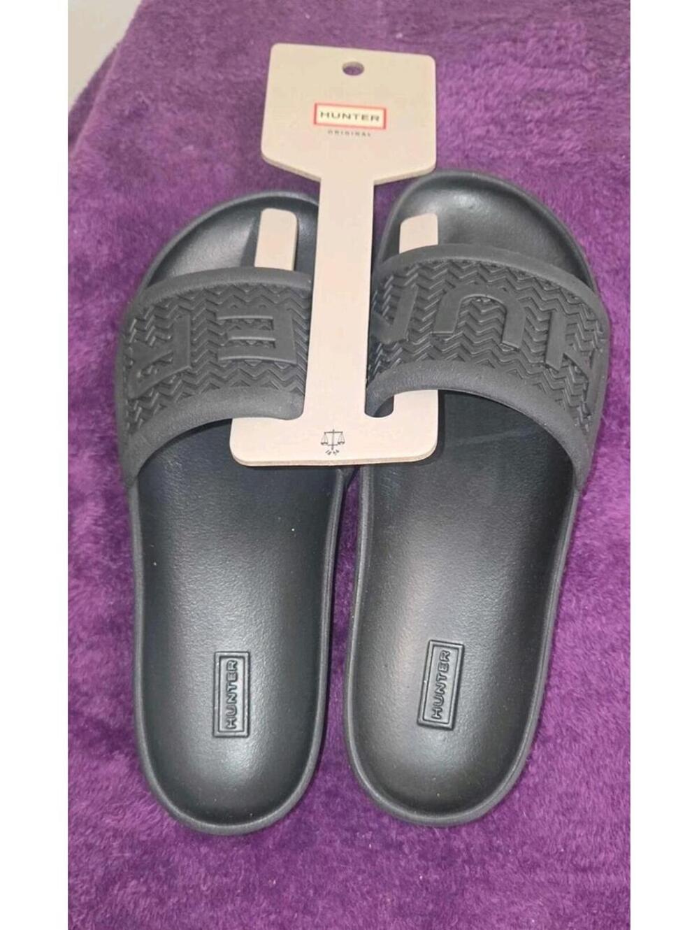 Hunter Women's Bloom Algae Foam Slide Sandals Black Size 8